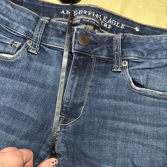 American Eagle Outfitters Women's Dark Blue Skinny Jeans Size 4 - Picture 6 of 7